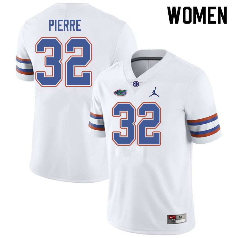 NCAA Florida Gators Jesiah Pierre Women's #32 Jordan Brand White Stitched Authentic College Football Jersey SIA8864RQ